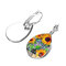 Bohemian Sun Flower Print Earrings Water Drop Shape Sunflower Gem Mount Ear Hook Women Jewelry Gifts - 03