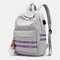 Women USB Charging Waterproof Cartoon Backpack School Bag - Grey