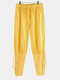Men Retro Medieval Navigator Knight Loose Harem Pants  - Yellow