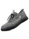Men Knitted Fabric Breathable Soft Walking Casual Shoes - Gray