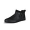 Men Microfiber Leather Non Slip Warm Lined Side Zipper Casual Boots - Black