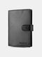 Men Faux Leather Multi-Card Slot Large Capacity Multifunctional Multi-Grid Clutch Wallet - Black