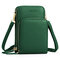 Women PU leather Clutches Bag Card Bag Large Capacity Multi-Pocket Crossbody Phone Bag - Deep Green