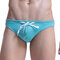 Sexy Casual Beach Solid Color Bikini Swimwear for Men - Light Blue