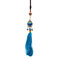 Women's Ethnic Necklace Embroidery Flower Beads Bell Necklace - Blue