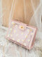 Women 2Pcs Daisy Lock Jelly Chains PVC Transparent Crossbody Bag - Pink