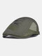 Men Cotton Mesh Breathable Casual Sunshade Beret Flat Hat Forward Hat - Green