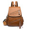 Women Solid Bag Casual Flap Backpack - Brown