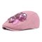 Women Cotton Flower Vogue Ethnic Beret Cap Outdoor Casual Sunshade Peaked Forward Hat - Pink