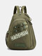 Casual Nylon Plants Pattern Splashproof Large Capacity Earphone Hole Detachable Strap Backpack Handbag - Army Green