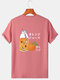 Mens Fruit Drinks Japanese Back Print Short Sleeve T-Shirts - Pink