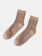 Women Thicken Solid Color Embroidery Sweet Casual Winter Keep Warm Tube Socks - #02
