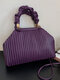 All-Match Waterproof Large Capacity Pleated Design Crossbody Bag Handbag - Purple