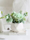 1 STÜCK Topfrose Künstliche Blume Eisentopf Bonsai Home Office Garten Dekor Künstliche Grüne Blätter Pflanzendekoration - Grün