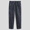 Mens Ethnic Stripe Printed Casual Long Length Corduroy Loose Pants - Blue