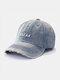 Unisex Denim Made-old Letters Pattern Fashion Outdoor Sunshade Baseball Hat - #01