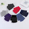 Men Women Cotton Plain Slip-Proof Breathable Elastic Comfortable Half Finger Gloves - Multi Color
