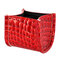 Crocodile Skin Brush Storage Makeup Cosmetic Box Case Pen Pencils Holder Solid Organizer - Red