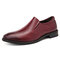 Men Stylish Crocodile Pattern Slip On Formal Dress Shoes - Wine Red