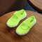 Malla de niñas transpirable color puro Gancho Loop Casual Shoes - Verde
