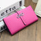 Stylish PU Leather Multi-slots Long Wallet Card Holder Purse For Women - Rose