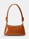 Casual Simple Soild Strap Design Underarm Bag Shoulder Bag - Brown