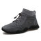 Men Classic Handmade Soft Comfy Suede Sock Ankle Boots - Gray