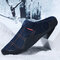 Men Cloth Non Slip Warm Lining Outdoor Casual Slippers - Blue