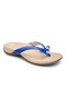 Women Large Size Bowknot Clip Toe Flip Flops Beach Wedges Sandals - Blue