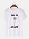 Mens Sunflower Slogan Print Crew Neck Short Sleeve Cotton T-Shirts - White