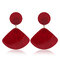 Trendy Exaggerated Acrylic Stud Earrings Geometric Triangle Pendant Earrings Vintage Jewelry - Red