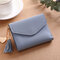 Tassel Candy Color Small Short Wallet Purse Card Holder For Women  - Blue
