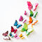 12PCS 7 Colors 3D Double Layer Butterfly Wall Sticker Fridge Magnet Art Applique - Colorful