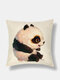 1 PC Linen Panda Winter Olympics Beijing 2022 Decoration In Bedroom Living Room Sofa Cushion Cover Throw Pillow Cover Pillowcase - #10