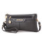 Women Faux Leather Crossbody Bags Solid Leisure Clutch Bags Multi-slot Phone Bags Wallet - Gray