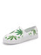 Women Refreshing Style Printing Leaf Pattern Slip-On Flat Shoes - Green