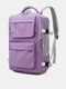 Women Nylon Fashion Multifunctional Storage Large Capacity Backpack - Purple