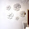 5pcs Flower Pattern Mirror Sticker Home Decor 3D Decal Art DIY Mural Decal For Living Room Decoration PVC Self Adhesive Poster - Silver