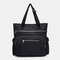 Women Nylon Large Capacity Water-Resistant Travel Handbag - Black
