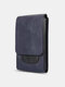 Men Vintage Light Weight Solid Faux Leather Belt Bag - Blue