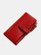 Femmes PU cuir doux plusieurs fentes pour cartes long sac à main quotidien Soft pochette - rouge