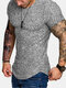 Mens Sports Texture Slim Fit Short Sleeve T-shirt - Light Grey