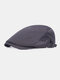 Men Mesh Solid Color Summer Outdoor Breathable Flat Hat Forward Hat Beret - Dark Gray
