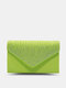 JOSEKO Ladies Satin Flap Hot Diamond Evening Bag Elegant Clutch Chain Shoulder Bag - Green