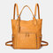 Women Multifunction Large Capacity Crossbody Bag Backpack - Brown