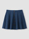 Corduroy Solid Color Single Breasted A-lined Women Skirt - Blue