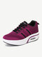 Women Comfy Soft Breathable Mesh Lace Up Shake Shoes - Purple