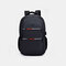 Men Nylon USB Charging Waterproof Large Capacity 15.6 Inch Laptop Bag Travel Backpack - Black