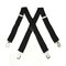 Men's  Elastic Suspenders Terylene 4 Clips Braces - Black