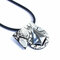 Trendy Women Necklace Leather Crystal Brooch Necklace - White